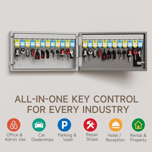 24 Key Lock Box Smart Key Organier Cabinet with Keypad & App for Office - size: 2.3inx11.3inx16in