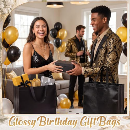 Eccliy 80 Pcs Reusable Gift Bags, Large, Black White - color: Black White, size: Large