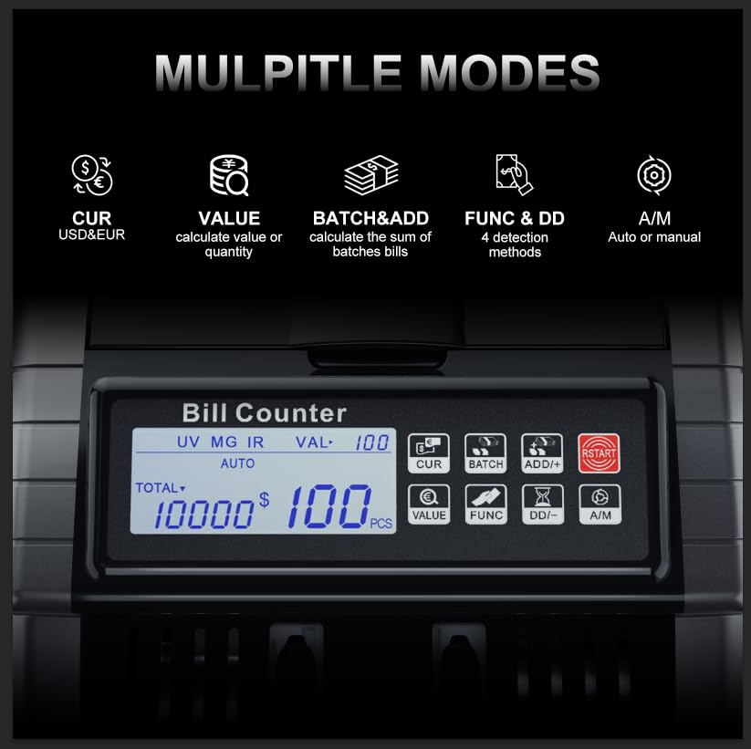 LOLARAN AL1000 Money Counter Machine with Cleaning Cards, Box of 25, Keep Your Money Courter Accurate.