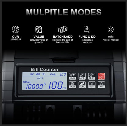 LOLARAN AL1000 Money Counter Machine with Cleaning Cards, Box of 25, Keep Your Money Courter Accurate.