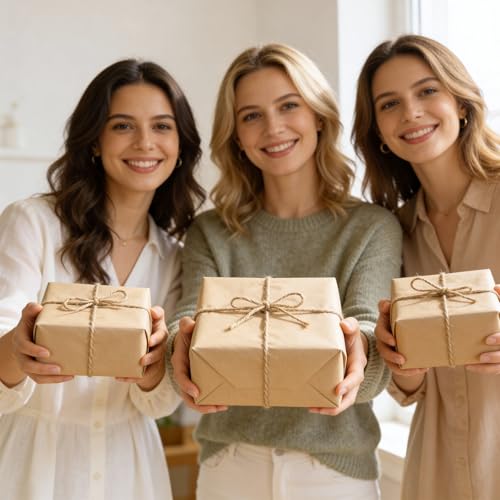 MAQUITA 500 Sheets Brown Tissue Paper for Packaging, Premium Cream Tissue Paper Bulk 14 x 20 Inches for Gift Bags, Floral Filler, Gift Wrapping, DIY Crafts, Party & Wedding Decor