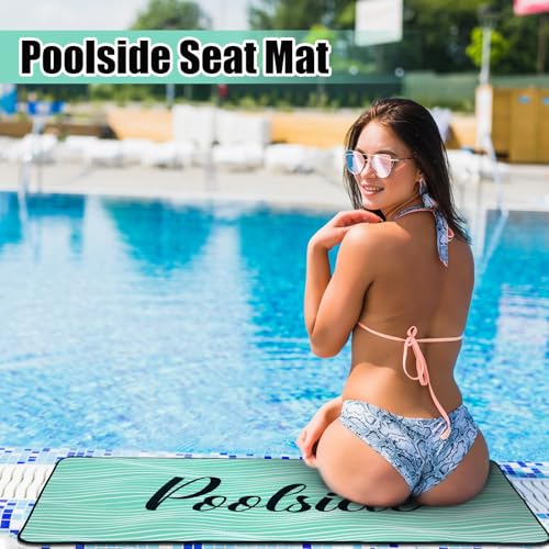 Tinideya Pool Deck Mats Non Slip Rubber with Drainage,Teal,23.62" X 47.24" - color: Teal, size: 2' x 4' (Rectangular)
