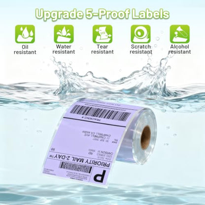 4x6 Thermal Labels, Shipping Address Label (Pack of 250 4x6 Roll Labels) - color: Purple-250