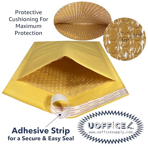 Kraft bubble mailers, Mailing envelopes 100-pack #2-8.5" x 12", Padded shipping,Golden kraft bubble mailer, Self sealing paper - size: #2 - 8.5" x 12"