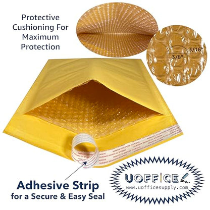 Kraft bubble mailers, Mailing envelopes 100-pack #2-8.5" x 12", Padded shipping,Golden kraft bubble mailer, Self sealing paper - size: #2 - 8.5" x 12"
