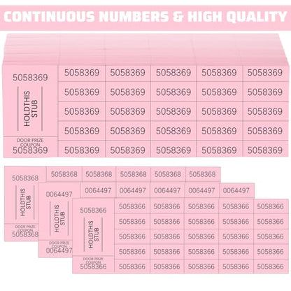 Kosiz 25 Bid 504 Raffle Ticket Sheets Chinese Auction Tickets, Pink - color: Pink, size: 25 Bid