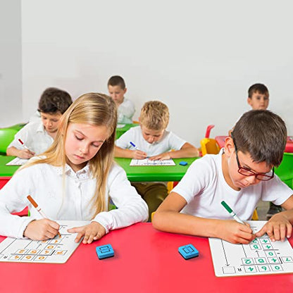 SCRIBBLEDO Long Division Dry Erase White Boards 9x12, Double-Sided, 5 Pack