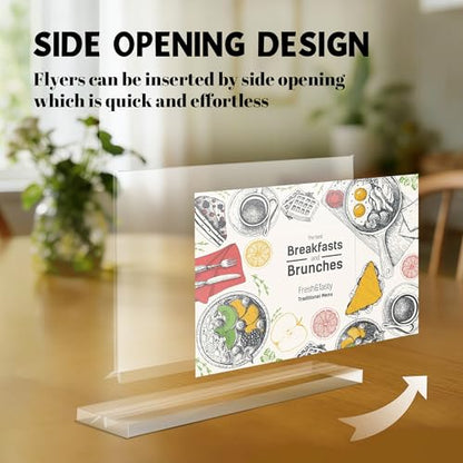 YUNCHUN 3 Packs Acrylic Sign Holder 11 x 8.5 Standing, L-Shape Magnetic 11 x 8.5 Clear Menu Holder, Table Display Stand of Slant Back & Acrylic Frame for Store, Wedding, Restaurant, Hotel, Office Use - style: 3 PCS (11 x 8.5 Inches)