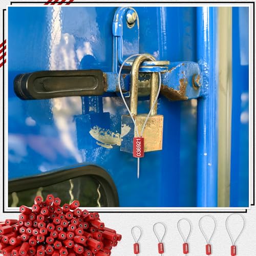 Nuogo 200 Pcs Red Steel Security Cable Seals - color: Red