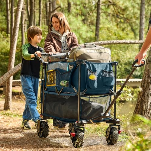 TIMBER RIDGE Push & Pull Double Decker Wagon, 400L Capacity & 450lb Load