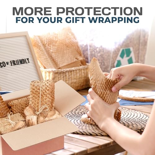HexcelPack HexcelWrap Mini Honeycomb Packing Paper - Natural, 12" x 300' - color: Natural HoneyComb, size: 12" x 300 Feet - Roll with Dispenser Box