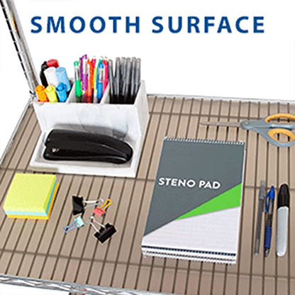 Seville Classics Heavy Duty Fitted Wire Shelf Liners Water-Resistant Protector Mat, Non-Adhesive, for Wired Shelves, Office, Kitchen, Garage (2 Pieces), Semi-Transparent Taupe, fits 30" x 14" Shelf - size: 30" x 14" shelf (2-pack)
