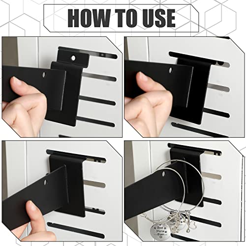 Oudain 10 Pcs 12" Slatwall Shelf Bracket with Lip Metal, Black - color: Black