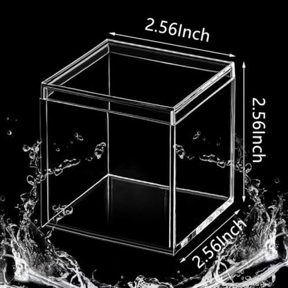 KissYou Acrylic Box With Lid Clear Display Box 4 Pieces Small Acrylic Square Cube Jewelry Storage Box Wedding Graduatio Party Gift Candy Boxes - size: 2.56 x 2.56 x 2.56 Inch