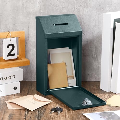 Yaocom Metal Money Box,Dark Green,10.24 x 5.71 x 2.95 Inch,No Lid - color: Dark Green, size: 10.24 x 5.71 x 2.95 Inch, style: No Lid