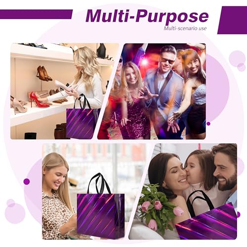 cabzymx Non Woven Reusable Gift Bags Bulk 16 Pack - Sturdy Gift Bags with Handles for Events & Parties - Eco Friendly Goodie Bags (Purple 12.6" L x 4.7" W x 11" H) - color: Purple-16 PACK, size: 1 Count (Pack of 16)