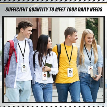 500 Pack Bulk Lanyards for ID Name Badges Holder Flat Lanyards with Hook Clip Swivel for Office School Accessories (Black) - color: Black