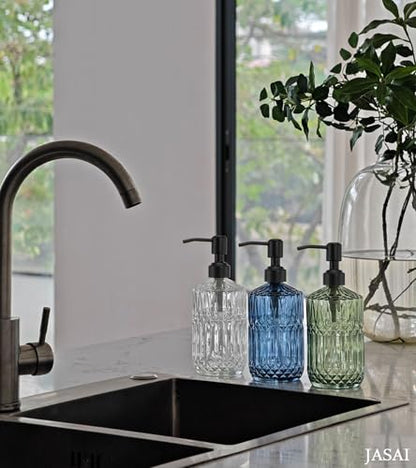 JASAI 18 Oz Green Soap Dispenser with Black Rust Proof Pump - color: Green-black Pump, size: 1Pack