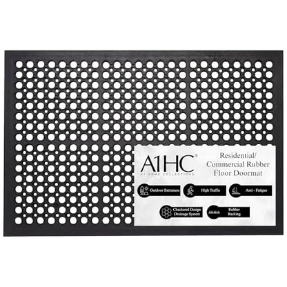 A1HC Anti Fatigue Rubber Floor Mat Non-Slip Restaurant Mat for Floors Bar Drainage Mat Commercial Doormat Utility Mat for Garage Home Pool Entry 32 x 47 Inches - size: 47"L x 32"W x 0.6"Th