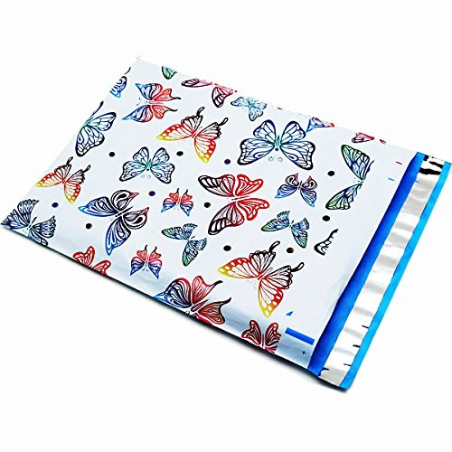 14.5x19 (100) Butterfly Designer Poly Mailers Shipping Envelopes Boutique Custom Bags By ValueMailers