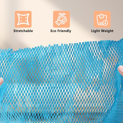 Honeycomb Cushioning Wrap Paper Roll,ULIFESTAR Honeycomb Kraft Packing Paper,Alternative To Bubble Wrap Roll,1PC Recyclable Honeycomb Packing Paper for Shipping Moving Blue, 30cm*100m/11.81"*328ft - color: Blue, size: 30cm*100m/11.81"*328ft
