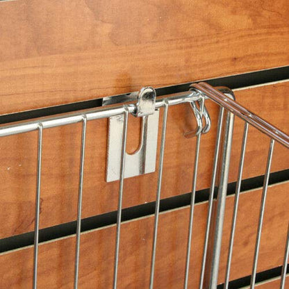 Slatwall Open End Basket Holding Notch Hook, Chrome, 10 Pack - size: 10 Pack
