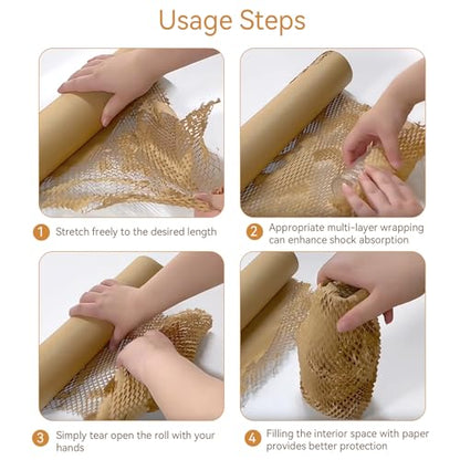 Honeycomb Packing Paper - 12"x165" Bubble Wrap Roll for Moving Shipping - size: 11.8"x165'