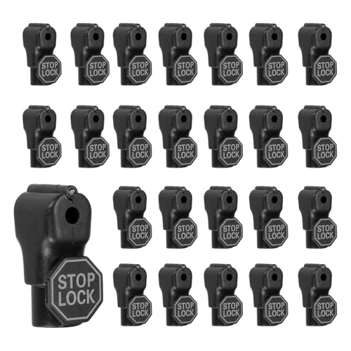 50Pcs Peg Hook Locks (4.5mm) PC Magnet Anti-Theft Pegboard Display Hook Locks Security Red Stop Tools, Fits Retail Shop/Shopping Center/Garage Tools, Black - color: Black, size: 4.5mm
