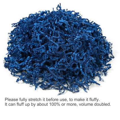 Mefleet 1 LB Crinkle Paper Filler Dark Blue Shredded Paper for Gift Box - color: Dark Blue