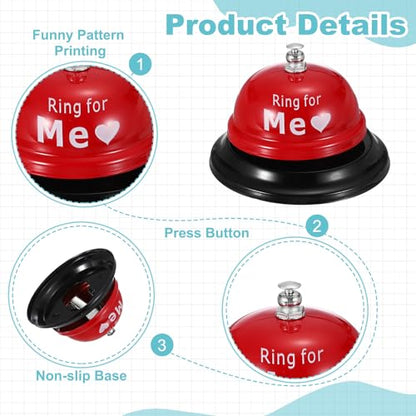 PATIKIL Desk Bell, 3.3" Service Call Bell Ringing, ME, Bright Red - color: Bright Red(me)