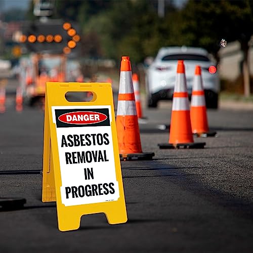 OSHA Danger Asbestos Removal in Progress Sidewalk Sign Kit, - size: 10x16 Inches, style: A-frame + 2 Panel Kit
