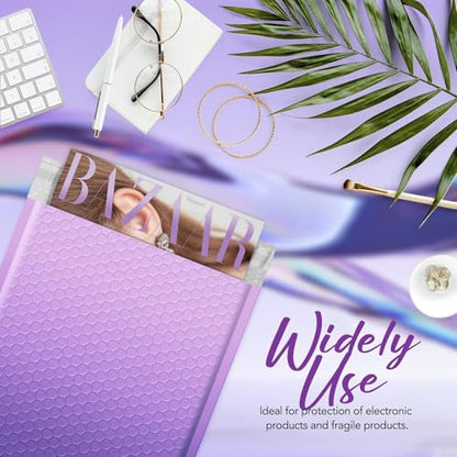 Fuxury 40 Pack Thick Bubble Mailers 8.5x12 Gradient Purple Bubble Envelopes - color: Gradient Purple, size: 8.5x12" 40PC