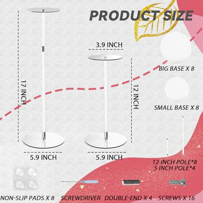 12" to 17" Acrylic Clear Cowboy Hat Stand Display Holder 8 pcs - size: 8 pcs