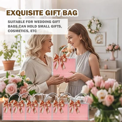 Paidiem Plastic Gift Bags with Handles, Frosted Party Gift Bags Reusable Clear Bag for Party Favors Baby Wedding Birthday (Clear-8 Pack) - color: Clear-8 Pack
