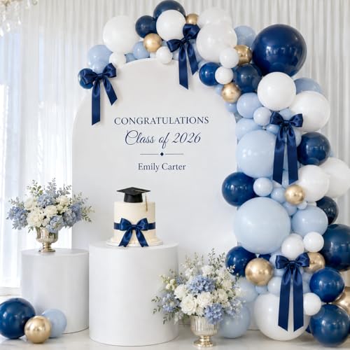 KINGLAKE Double Faced Navy Blue Satin Ribbon - 1-1/2 Inch x 50 Yards - color: Dark Blue