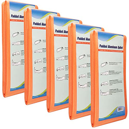 NOVAMEDIC Pack of 120 First Aid Padded Universal Aluminum Splints - 36 inch, Brace for Splinting Hands, Legs, Wrist, Ankle and Fractured or Injured Limbs, Flat Folded, Waterproof - size: Pack of 120