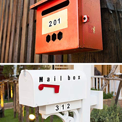 Zonon 8 Sheets Mailbox Numbers Letters Stickers,1 Inch,Black in White - color: Black in White, size: 1 Inch