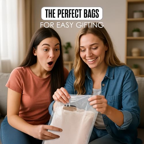 Retail Bags Plastic With Handles GiFt Store Clear 16”x18” Bulk 100 Pack - color: Clear