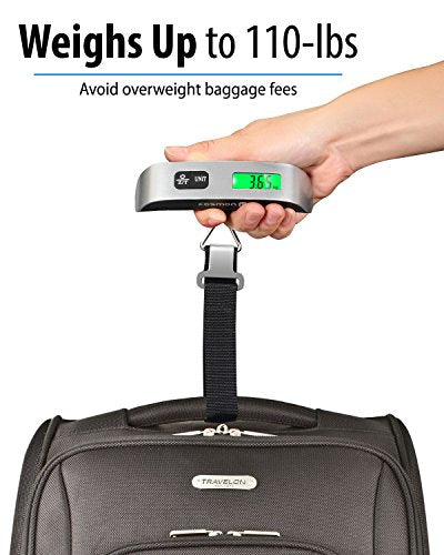 Fosmon Digital Luggage Scale, 110lbs Suitcase Baggage Scale, 2 Pack Silver - color: silver 2 pack