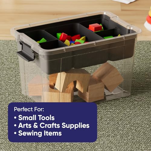 Superio Storage Container Organizing Bin with Removable Tray Deep Plastic Tools, Sewing, Crafts Box, 8.75 Qt. - size: Small 8.7 Qt. X Deep