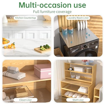 Shelf and Drawer Liner for Kitchen Cabinet Non-Adhesive 24IN x 10FT - color: Clear, size: 24"W x 120"L