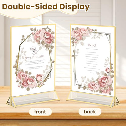 Gold Frames 8X10 Acrylic Sign Holder Double-Sided Picture Frames