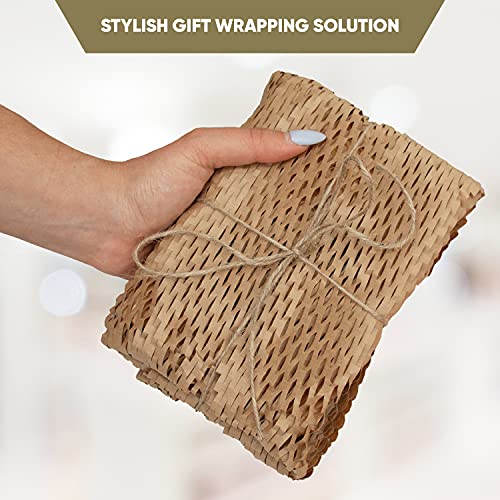 12”x100ft Honeycomb Packing Paper for Moving Supplies with 24 Fragile Stickers &100 ft Jute Twine. Eco Friendly Packing Material for Packing Fragile Items. Biodegradable Shipping Supplies. - size: 12" x 100 ft (100 SQFT)