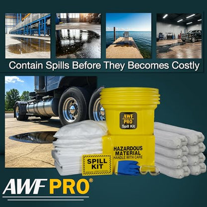 AWF PRO 30 Gallon Oil Only Spill Kit, 81 Pieces - size: Oil Only Spill Kit