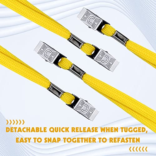 Hoolerry 300 Pcs Lanyards Bulk for ID Badges, Flat Swivel Hook, Yellow - color: Yellow