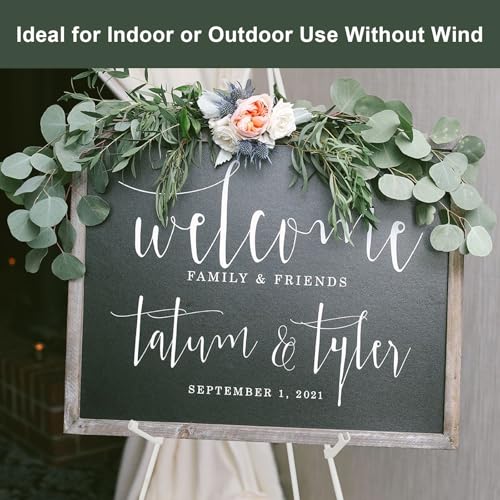 DANMO Easel Stand for Wedding Sign Poster 63'' Instant Display Floor Adjustable Metal Art Easel White - style: White