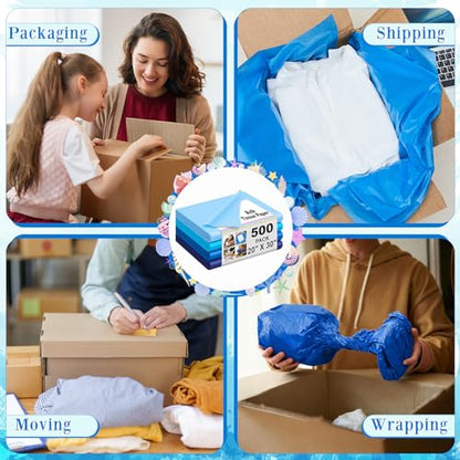 500 Sheets Blue Tissue Paper Bulk 20 x 30 Inch for Homecoming Gift Bags - color: Blue Series, size: 20 x 30 Inch