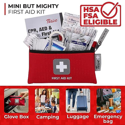 Thrive Mini First Aid Kit, Waterproof Rip-Stop, 66-Piece Set - style: 66 Piece - Pouch