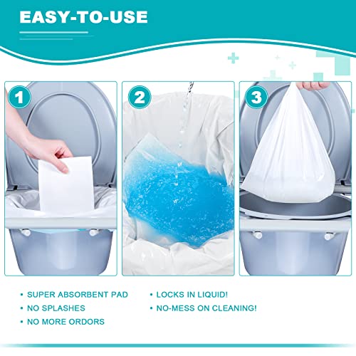 OUMEE 90 Count Absorbent Commode Pads for Bedside Commode Bucket - size: 9.5*5in-90