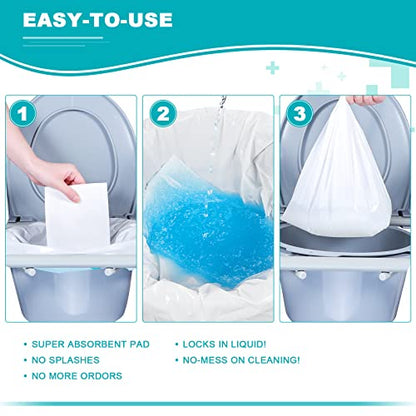 OUMEE 90 Count Absorbent Commode Pads for Bedside Commode Bucket - size: 9.5*5in-90